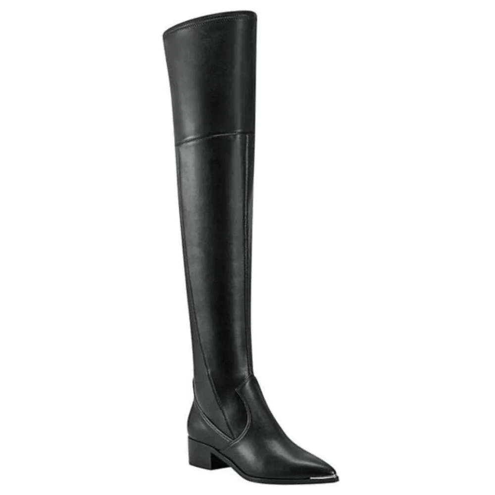 Marc Fisher LTD Yakir Black Over The Knee Pointed Toe Boots Womens 6.5 M